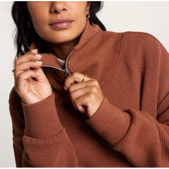 CALIA Women's Elevate 1/4 Zip long sleeve Pullover dark Carmel color size Medium - Picture 1 of 11